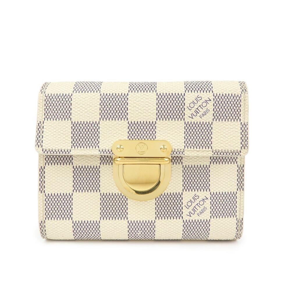 Louis Vuitton Damier Azur Koala Compact Wallet White
